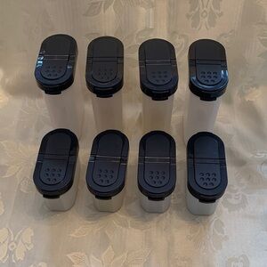 Tupperware Set of 8 Black and White Storage Containers